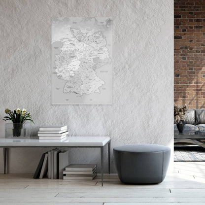 Magnetisches Glasbild - Deutschlandkarte Hellgrau